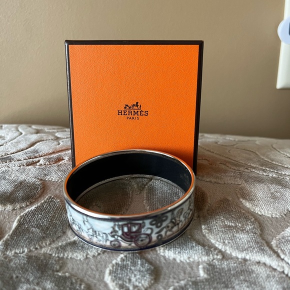 Hermes Jewelry - Hermes Enamel Cloisonné Bracelet GM with COA